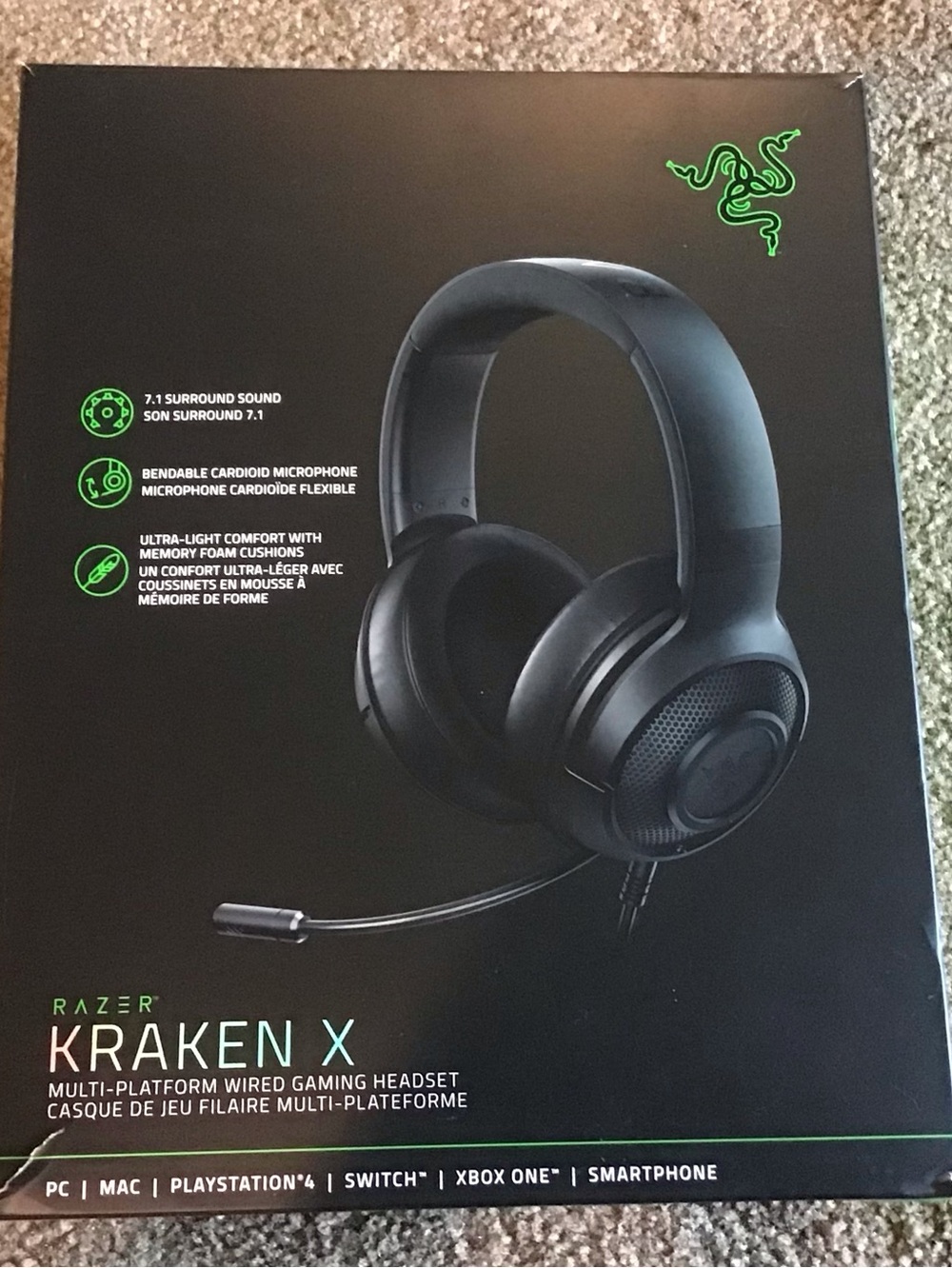 Razer Kraken X Wired Gaming Headset - Black NIB